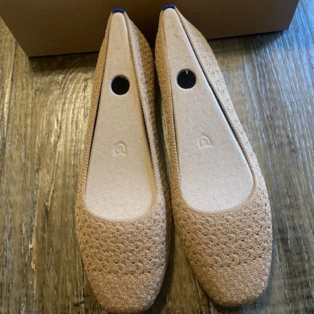 NIB Rothys Max Square Flat in Wren Crochet - Picture 1 of 6